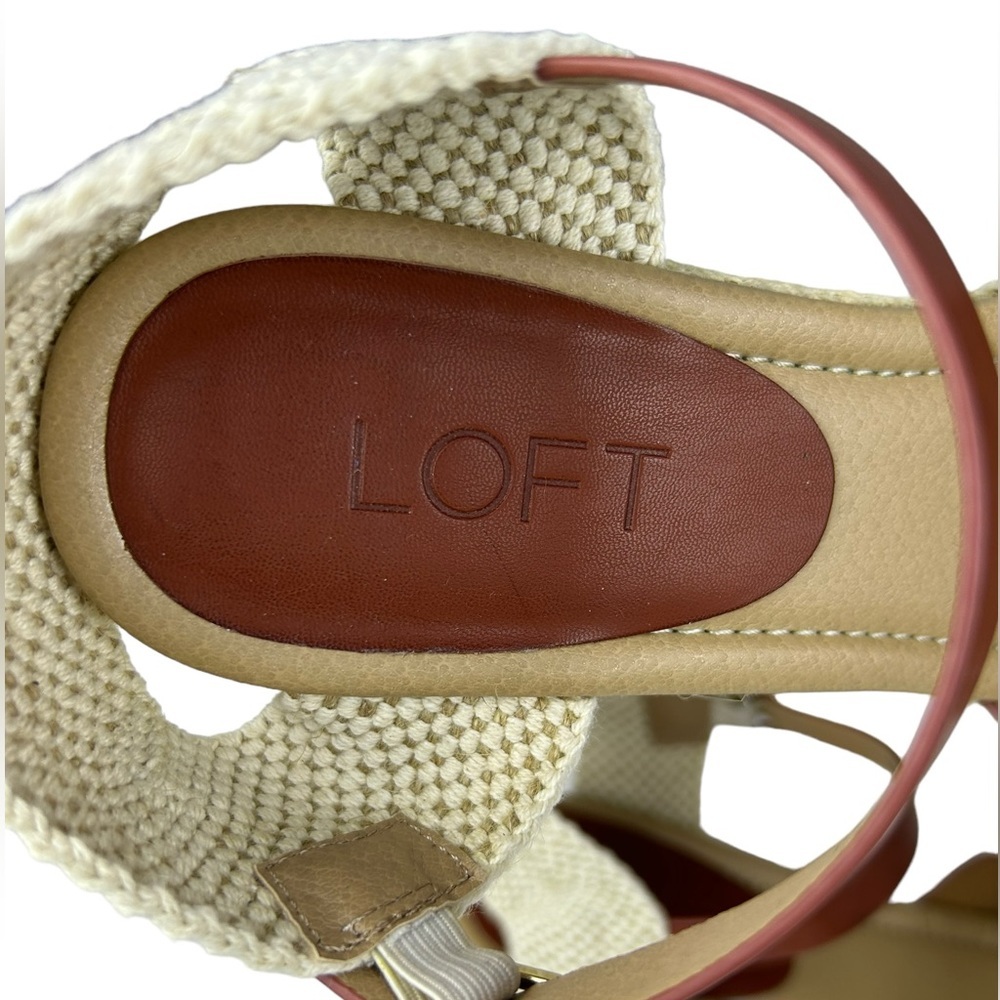 LOFT Criss Cross Espadrille‎ Wedge Sandal Size 9.5 - Picture 6 of 8